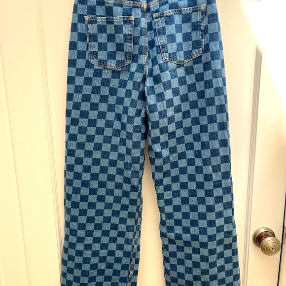 NWOT Checkered Jeans - Picture 2 of 4
